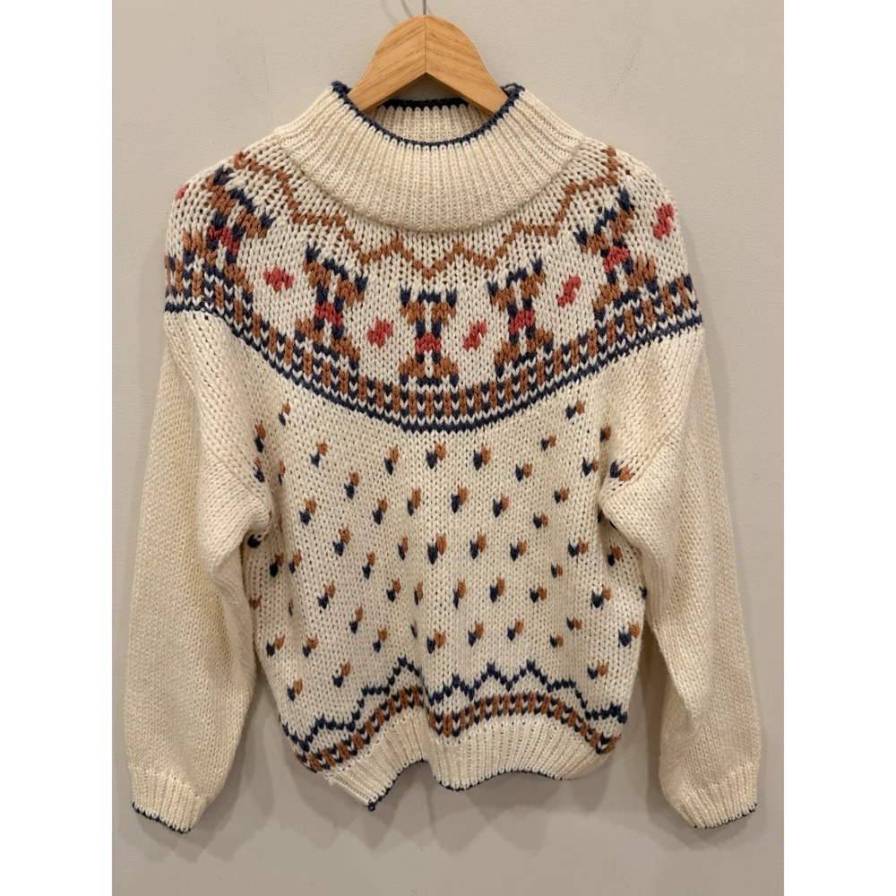 Vintage Jamie Scott Hand Knit Sweater Medium Ramie Fair Isle Korea‎